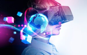 Wer Visionen hat, sollte laut Helmut Schmidt zum Arzt gehen -vielleicht hat er aber auch eine tolle Geschäftsidee Frau mit VR Brille - Marktlücke finden