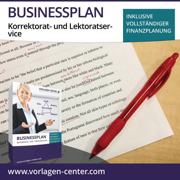 Businessplan-Paket Korrektorat- und Lektoratservice